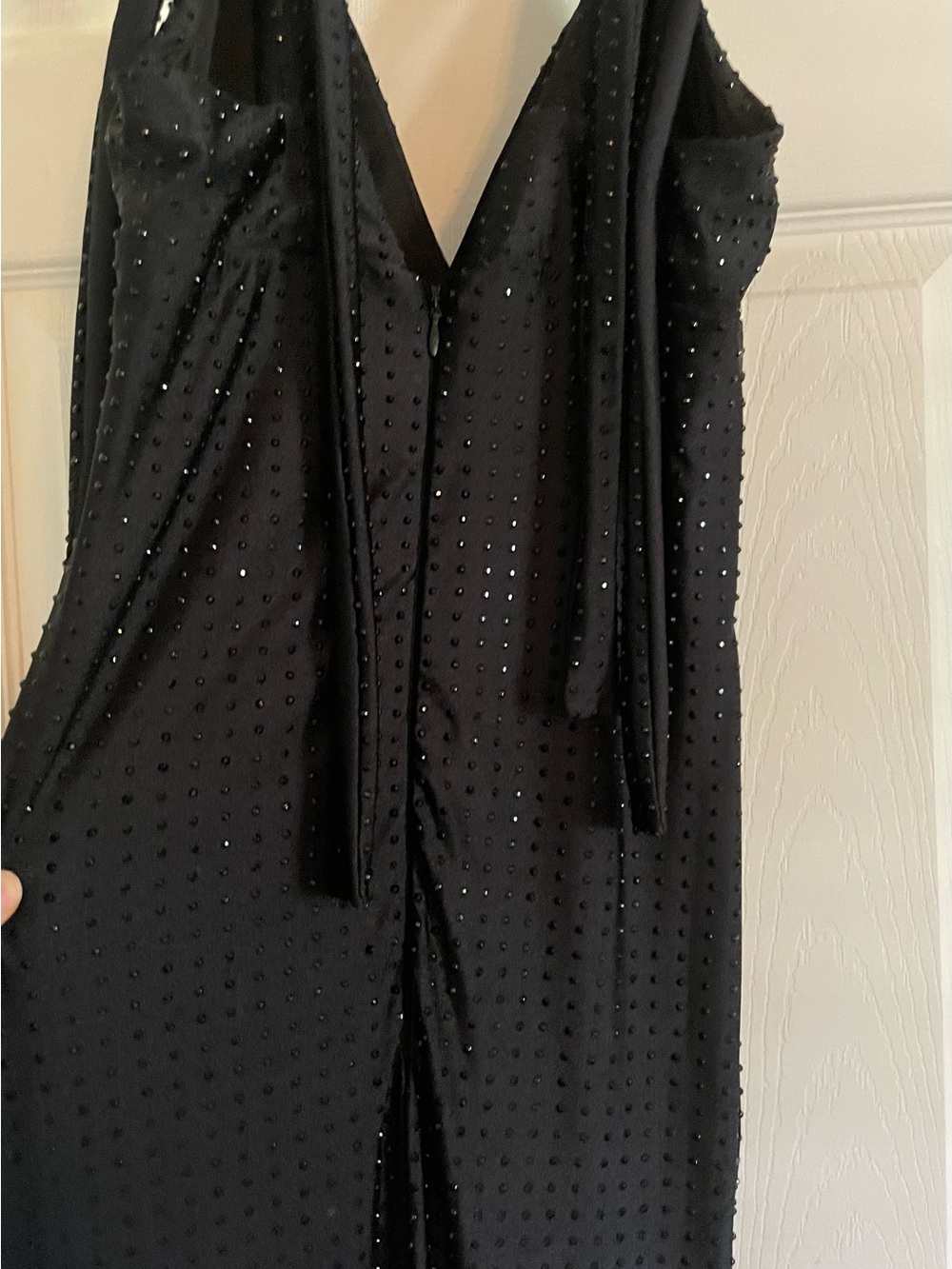 Elegant Black Halter Prom Gown with Side Thigh Slit - Picture 12 of 14